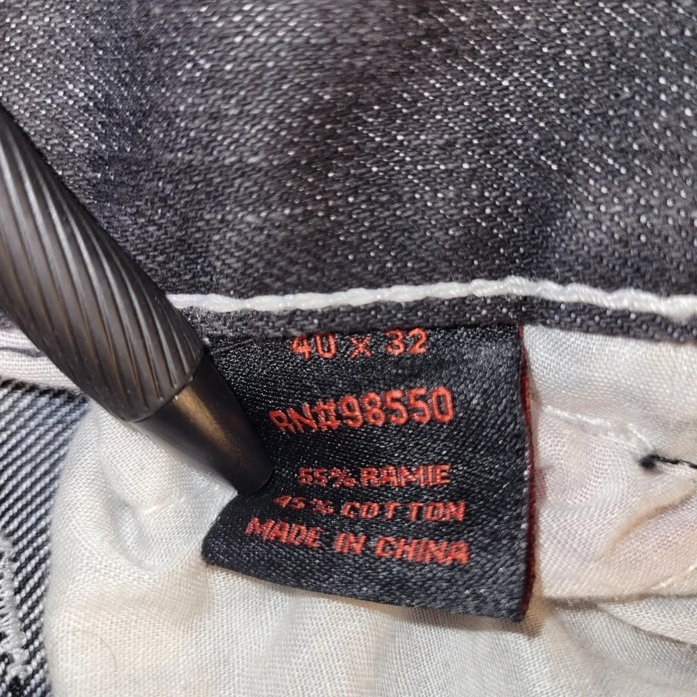 Red Ape Jeans Mens 40x32 Black Wide Leg Baggy Relaxed‎ High Rise Streetwear